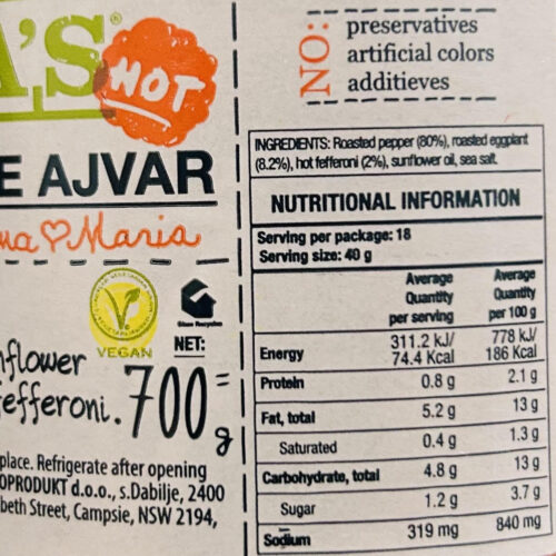 MAMAS Ajvar Hot 700G - Image 2