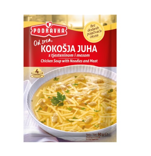PODRAVKA Chicken Soup Noodles/Meat 60G
